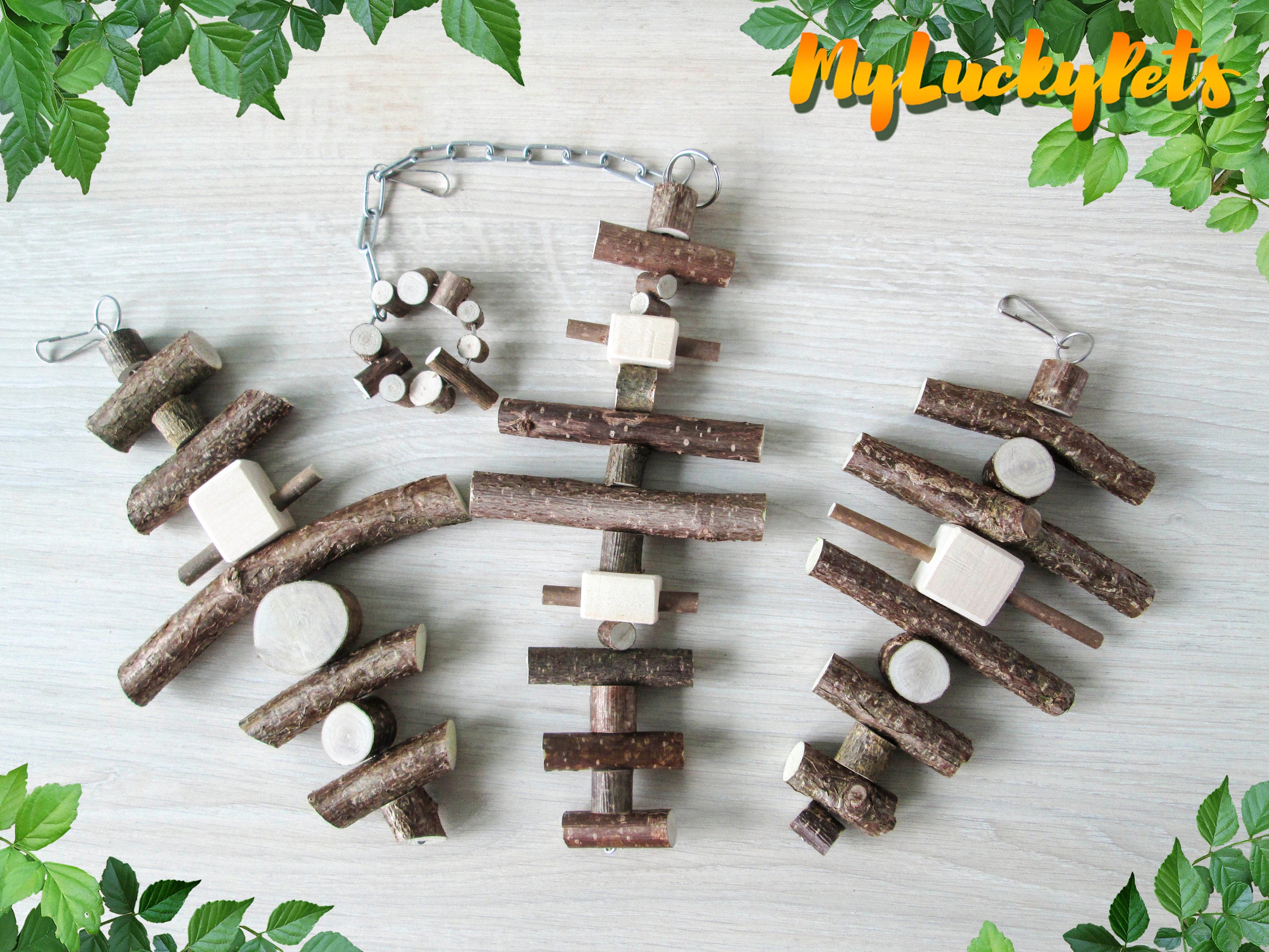 Chinchilla toys. A set of 3 chew toys for parrots and small Etsy