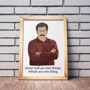Ron Swanson Parks and Recs Quote SVG | Whole-Ass One Thing Printable | Words of Wisdom Ron Swanson Instant Download