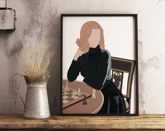The Queen's Gambit SVG / Beth Harmon Printable / Chess Prodigy Download istantaneo