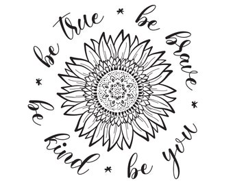 Sunflower svg / Be Kind png / Wildflower svg / Nature svg