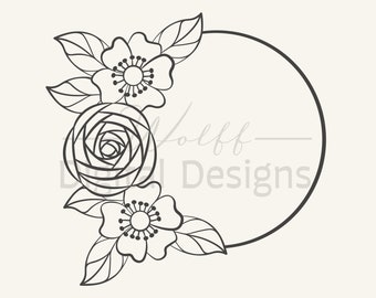Corona floreale SVG / Corona di fiori SVG / Corona d'alloro SVG / Clipart botanica / Greenery Clipart / Cornice floreale