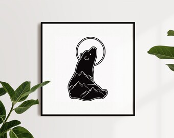 Bear SVG | Bear Silhouette | Animal Decor | Nature SVG | Popular SVG Files for Cricut