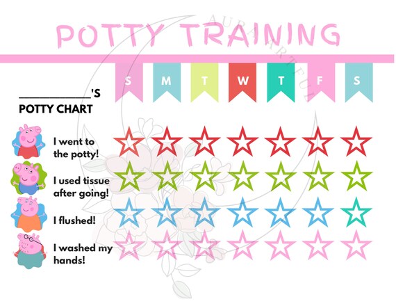 Printable Peppa Pig Potty Training Reward Chart instant | Etsy