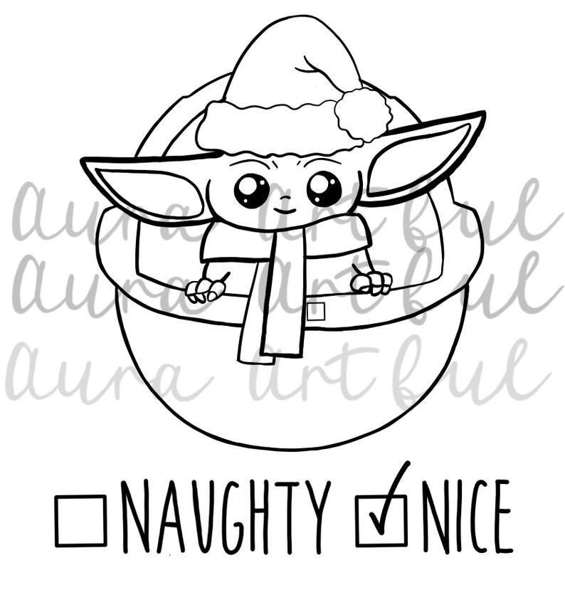 Baby Yoda Naughty or Nice SVG PNG Cricut Etsy Australia