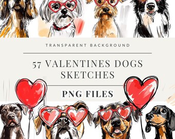 Dog Clipart Bundle, Valentines Dog Puppy Clipart, Watercolor Dogs, Cute Dog Breed Illustration, Pets Clipart DIY, Commercial Use