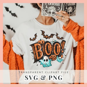 Boo SVG, Halloween SVG, Ghost SVG, Spooky Svg, Pumpkin Svg, Spider Web Svg, Bat Svg, Png, Svg File for Cricut, Sublimation Designs Downloads