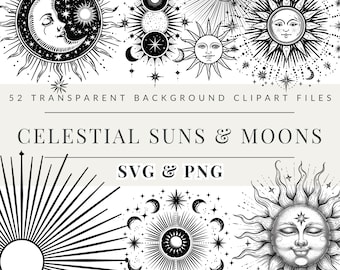 Sun SVG, Celestial SVG, Witchcraft Svg, svg files, Wicca Svg, Magic Svg, Sun Clipart, Mystical Sun SVG, Mystical Clipart, Celestial Clipart