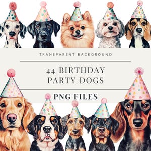 Hund Clipart Bundle, Geburtstag Hund Welpe Clipart, Aquarell Hunde, süße Hunderasse Illustration, Haustiere Clipart DIY, Hund Kunstwerk, kommerzielle Nutzung