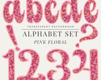 Floral Alphabet Clipart PNG Letters Canva Alpha Set Template, Alphabet Monogram Designs, Sublimation files