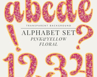 Floral Alphabet Clipart PNG Letters Canva Alpha Set Template, Alphabet Monogram Designs, Sublimation files