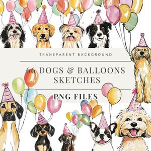 Dog Clipart Bundle, Birthday Dog Puppy Clipart, Watercolor Dogs, Cute Dog Breed Illustration, Pets Clipart DIY, Commercial Use