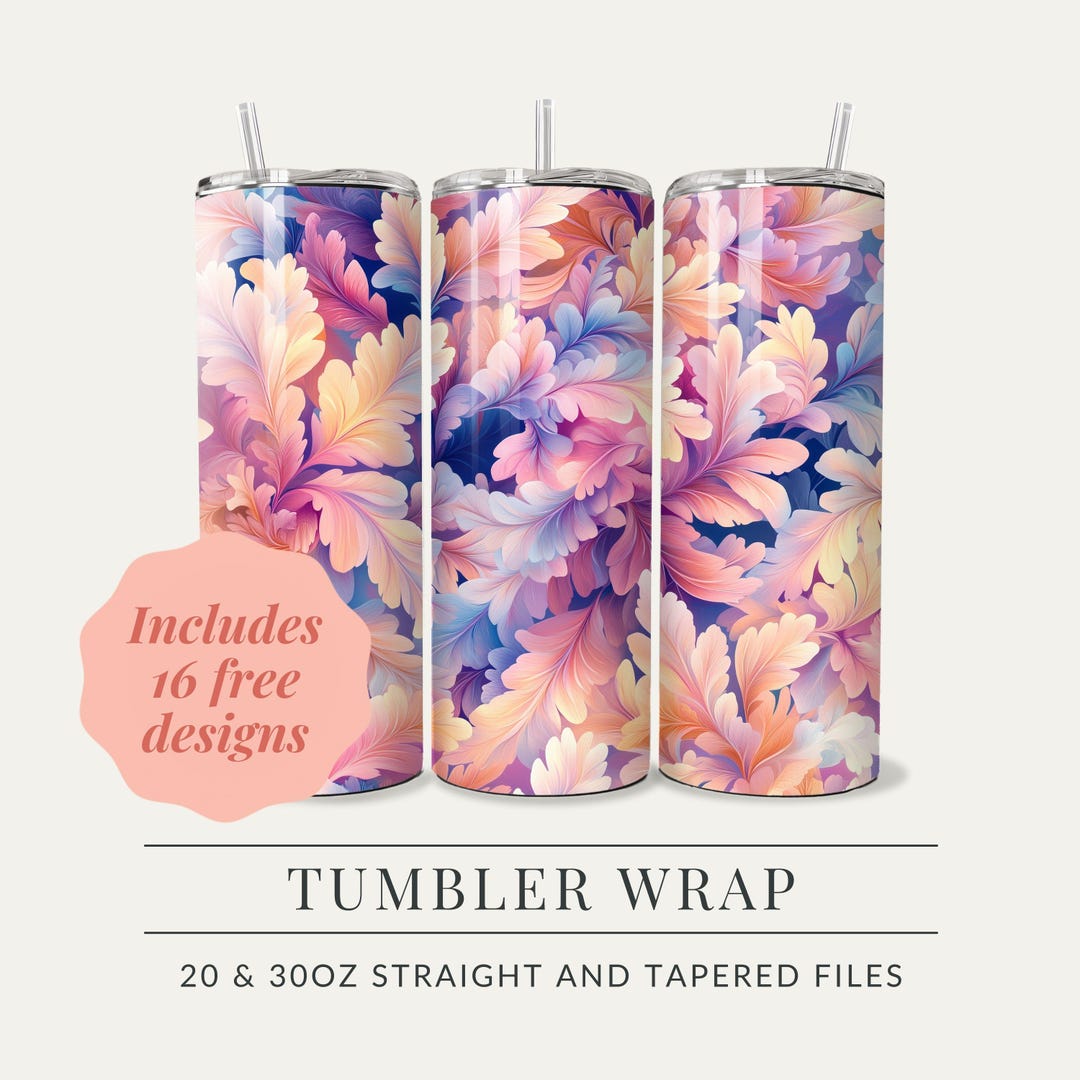 Pastel Fall PNG Leaves Halloween Skinny Tumbler 20oz Wrap 30oz Fall ...