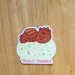 Trinket Hoarder Dragon Vinyl Sticker