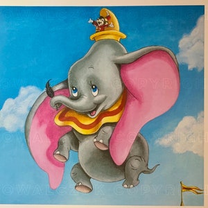 Dumbo Hand-painted Print
