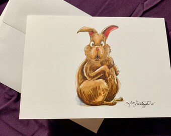 Surprised Bunny Easter Card