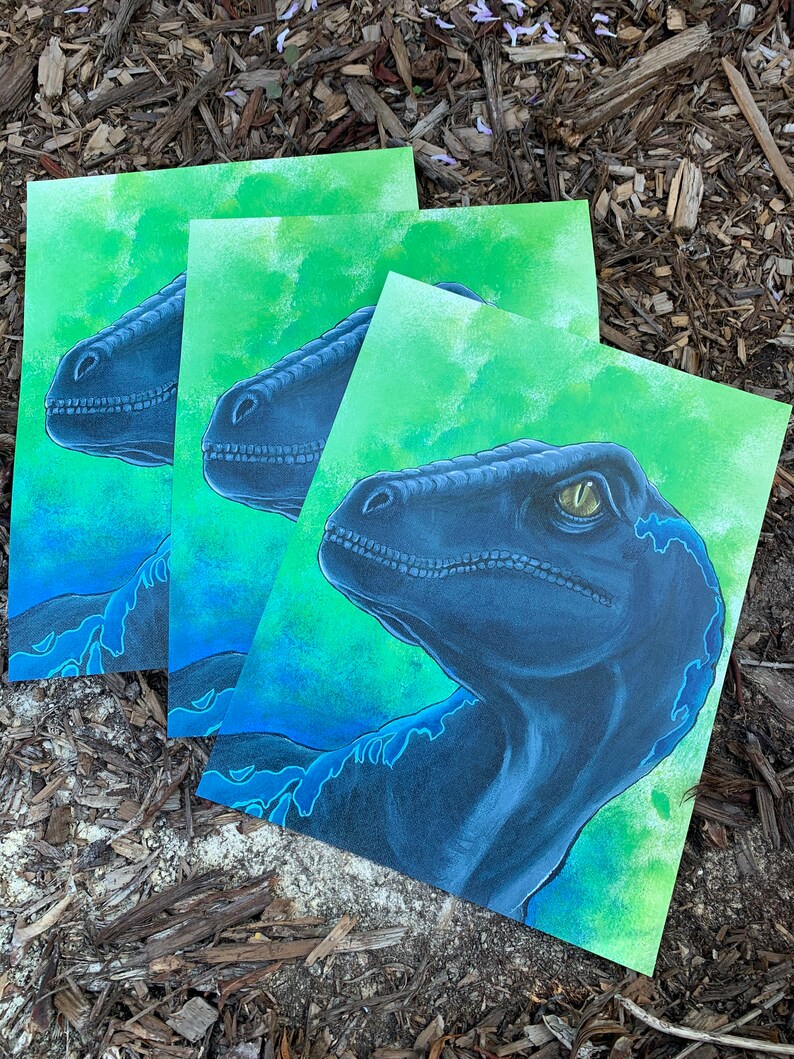 Print Raptor Blue Raptor Blue - Etsy
