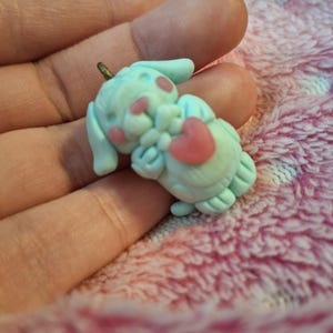 Handmade Blue Puppy Charm|Polymer Clay Charm