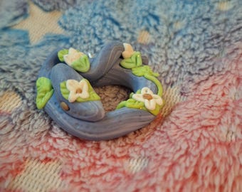 Handgemachte Heidelbeer Frucht-Thema Schlange | Polymer Clay Anhänger