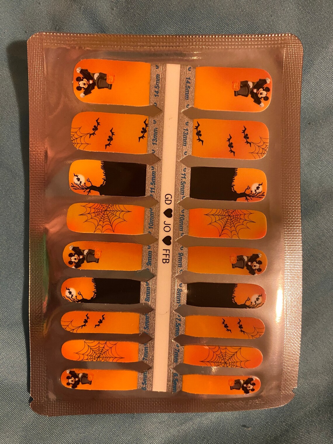 Kids Nail Wraps Mickey Frightful Night Etsy