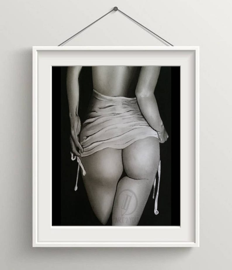 Retrato al desnudo, retrato personalizado, arte erótico, arte del desnudo, retrato por encargo, retrato digital, regalo para novia, mujer desnuda imagen 4