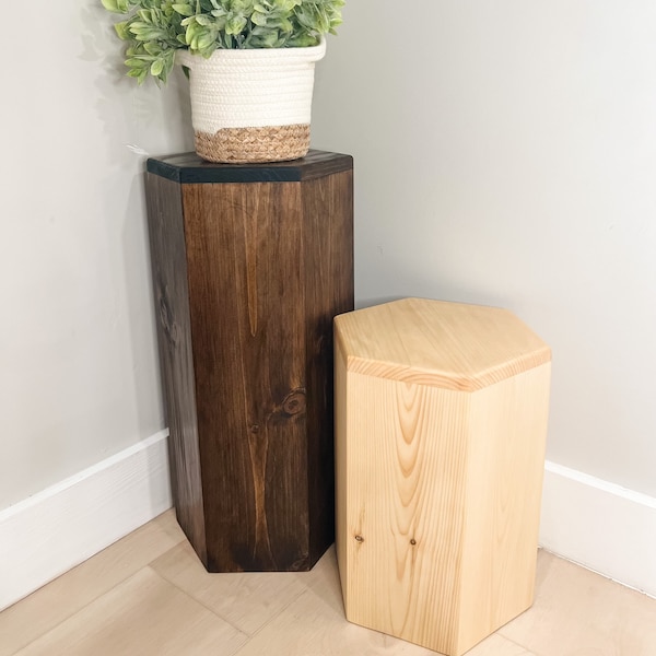 Wooden Pedestal, Plant Stand, Accent Table, Decorative Stool