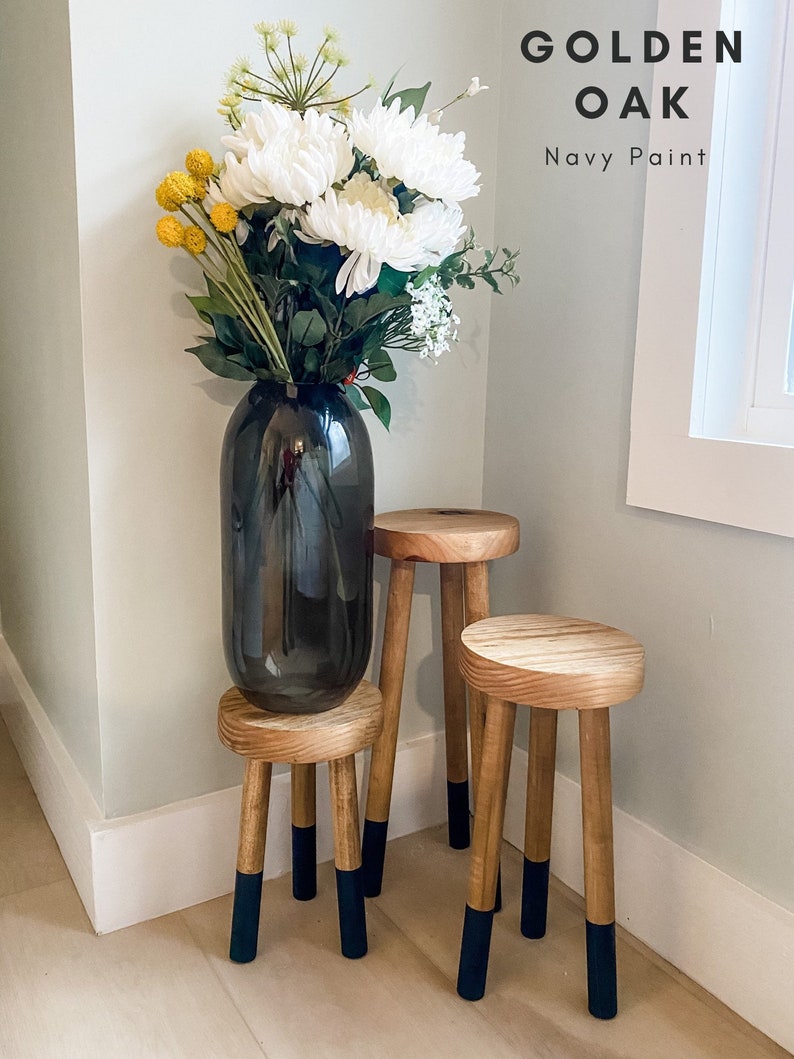 cute plant stools with blue color pop | Better Together Here 