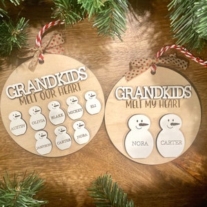 Grandkids Melt Our Heart Ornament, Grandparent Ornament, Personalized Family Ornament, Christmas Ornament, Christmas Gift, Grandparent Gift