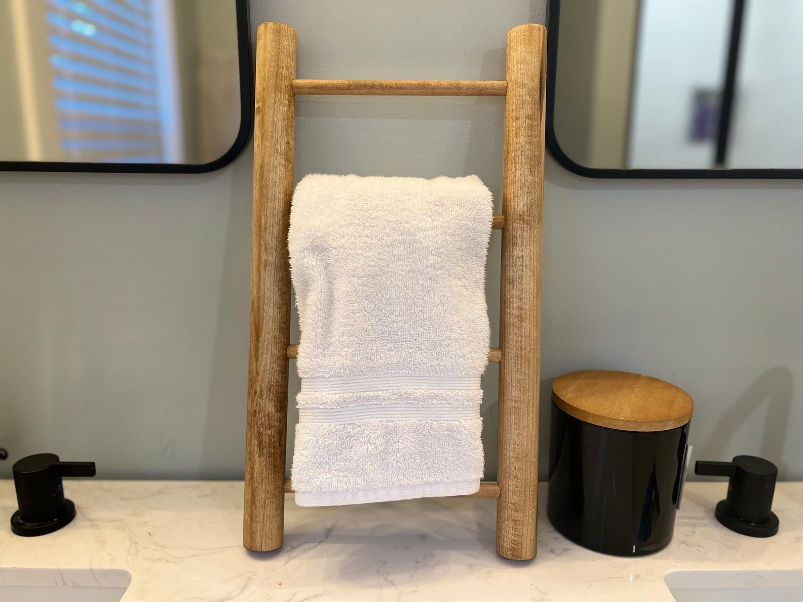 Wooden Decor Ladder Towel Holder Decorative Towel Rack Etsy