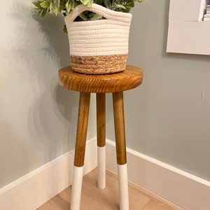 Wood Accent Stool, Wood Plant Stand, Accent Table, End Table image 6