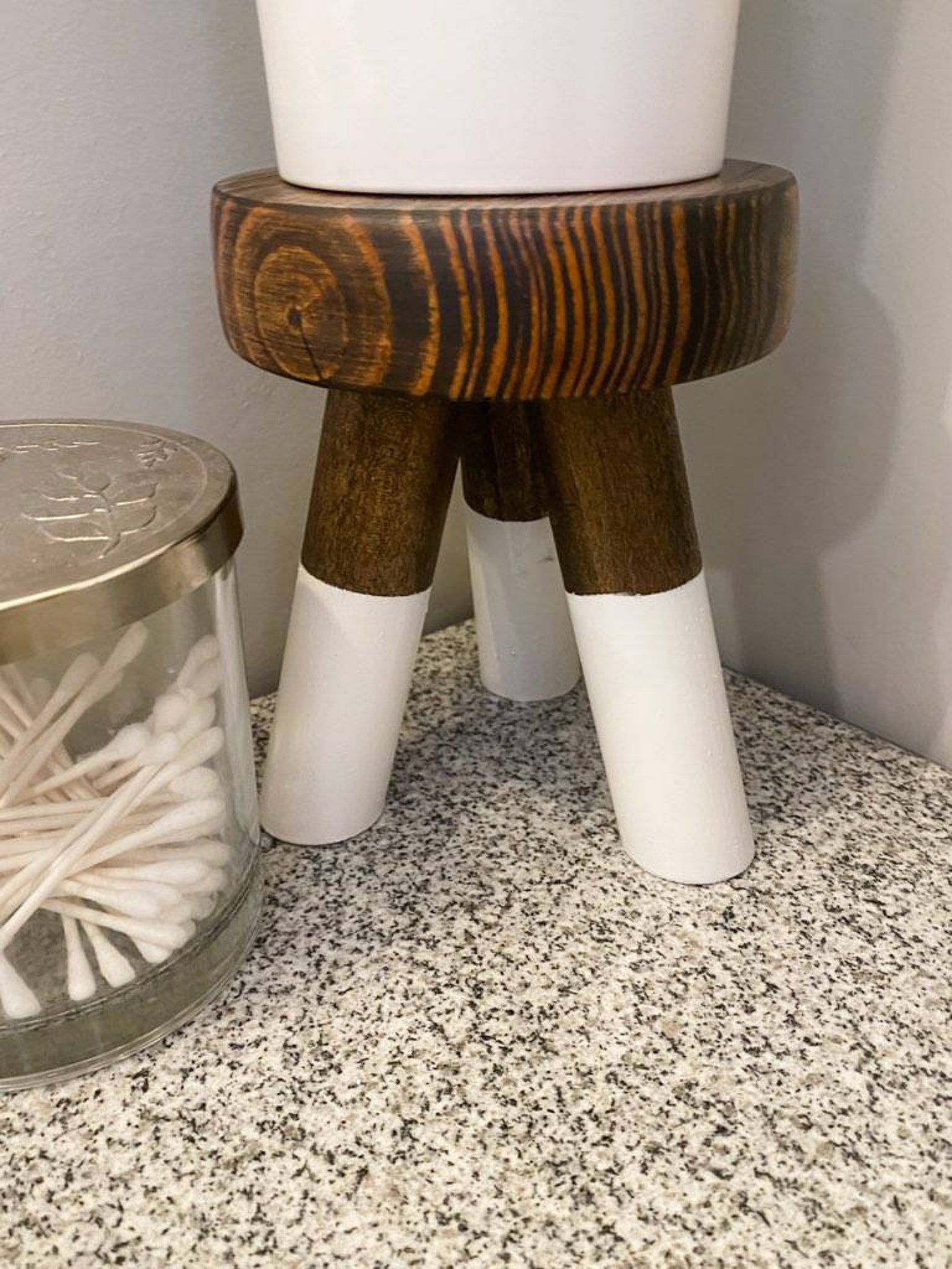 Mini Wood Plant Stand Riser or Counter Stool Etsy