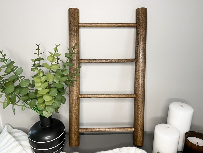Wooden Decor Ladder Towel Holder Decorative Towel Rack Etsy