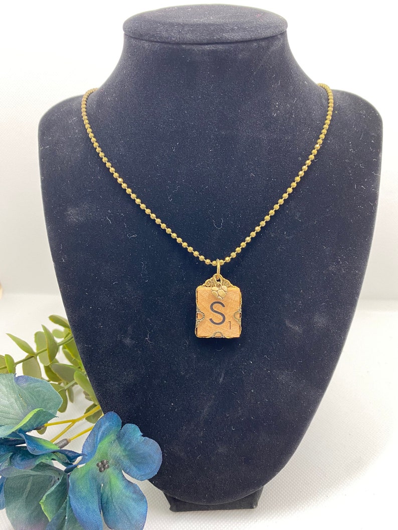 Vintage Scrabble Tile Necklace Personalized