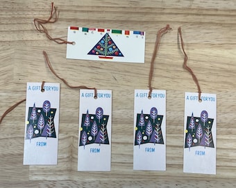 Vintage MCM Christmas Gift Tags, 1950s/60s NOS, Lot of 5