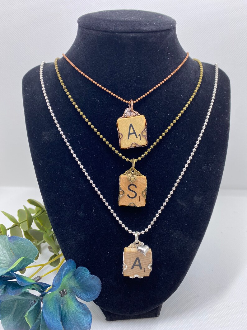 Vintage Scrabble Tile Necklace Personalized