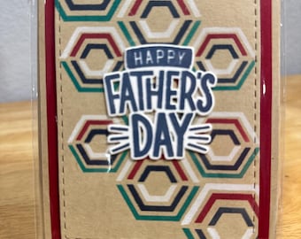 Handmade Father's Day Card, Geometric Design