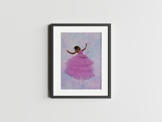 amanda gorman pink dress Amanda Gorman Black Girl Magic Wall Art Print | Vogue Fashion Aesthetic.  Embroidery Artwork. Melanin Inspired. 5x7 Print