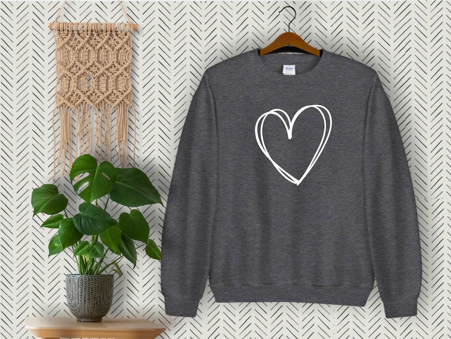 Double Heart Sweatshirt Love Heart Hoodie Valentine's Etsy