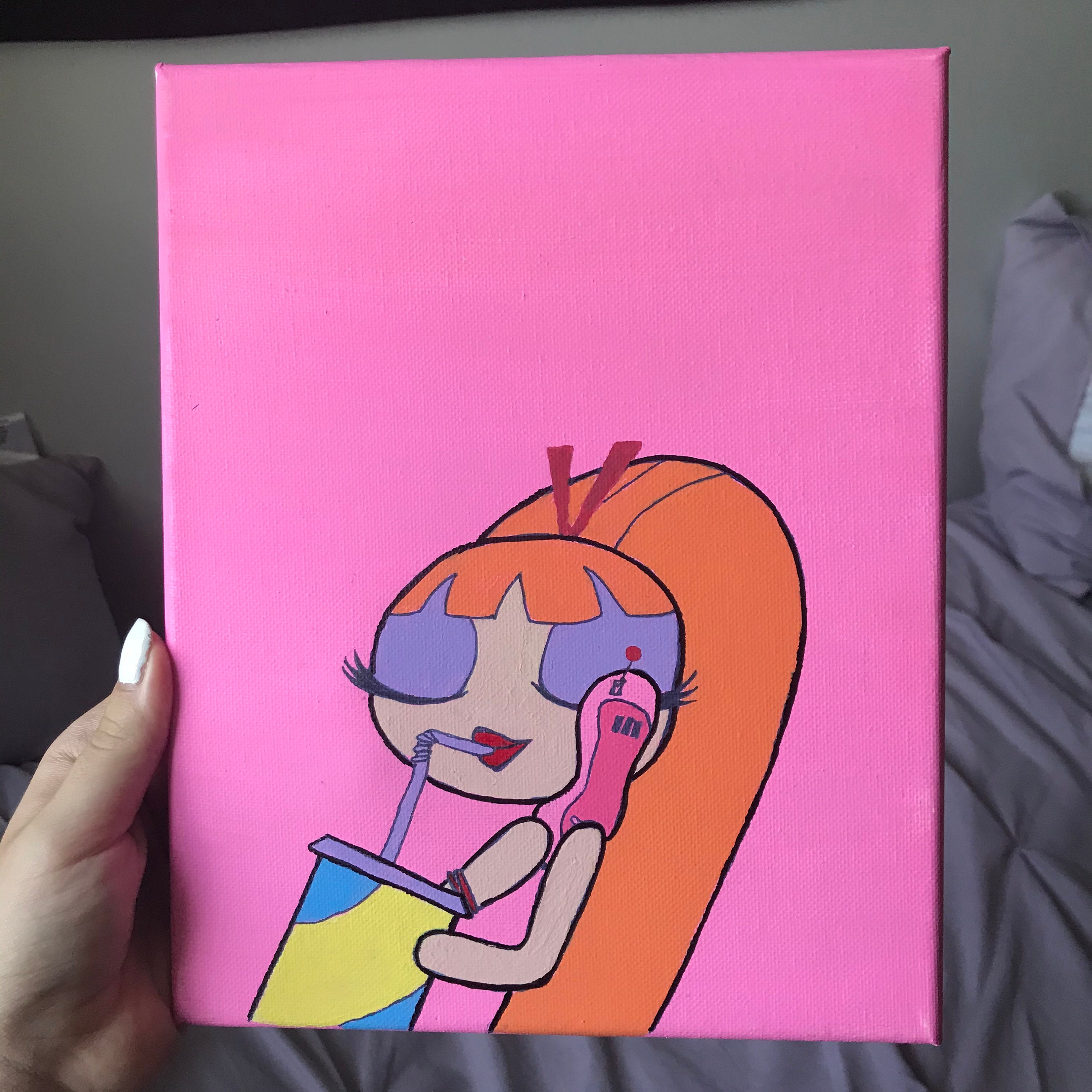Blossom Powerpuff Girls Acrylic Painting Etsy