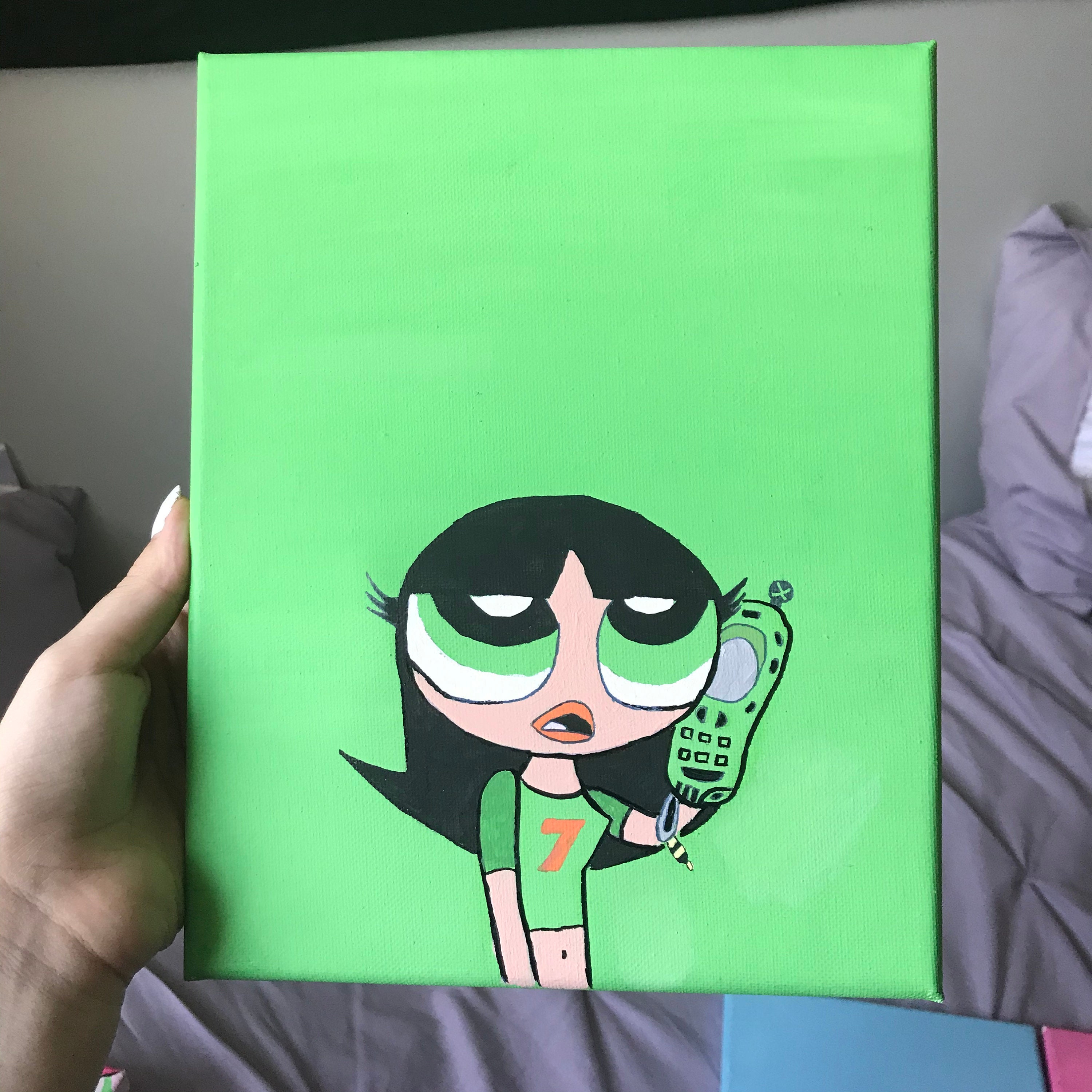 Buttercup Powerpuff Girls Acrylic Painting Etsy