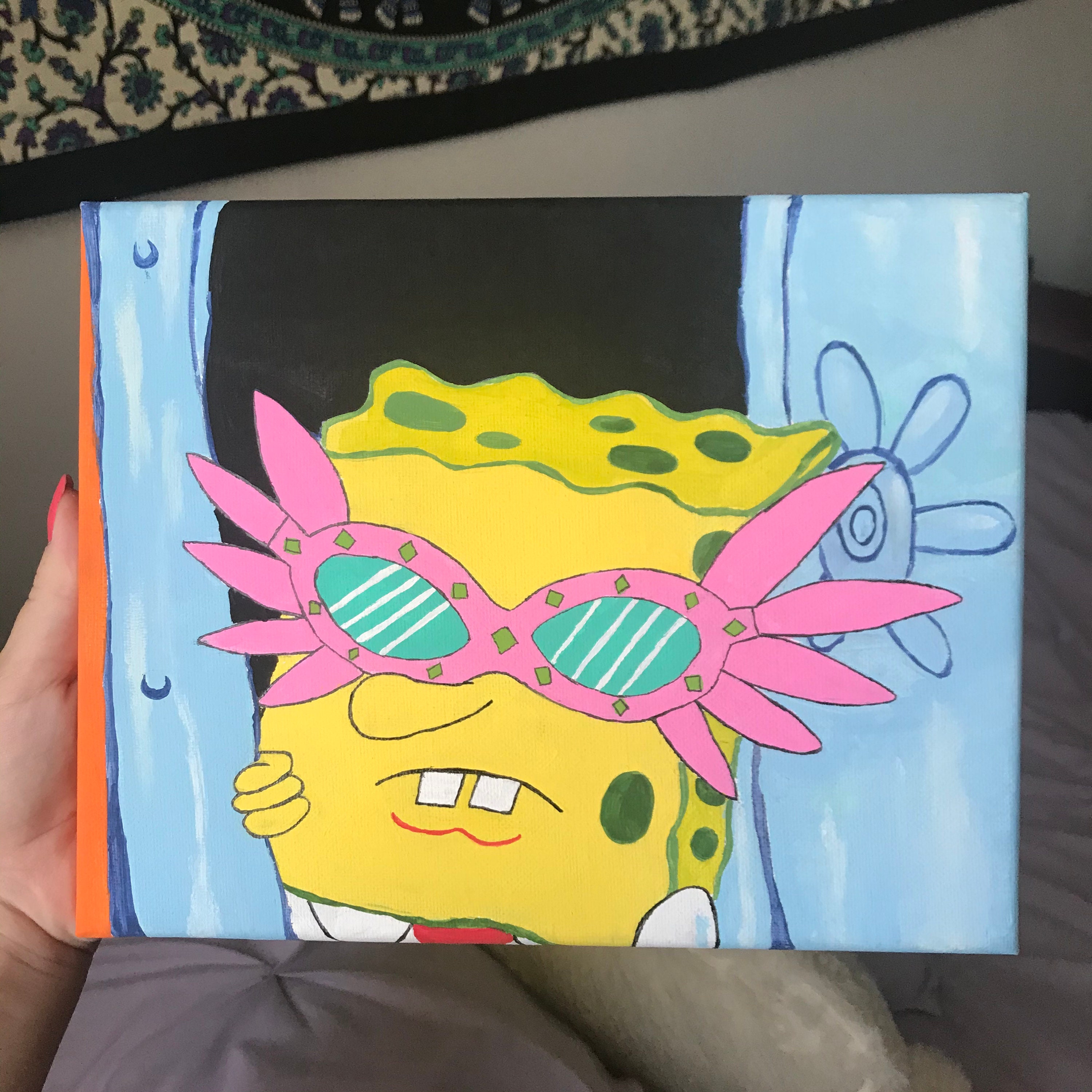 Spongebob meme face | Canvas Print