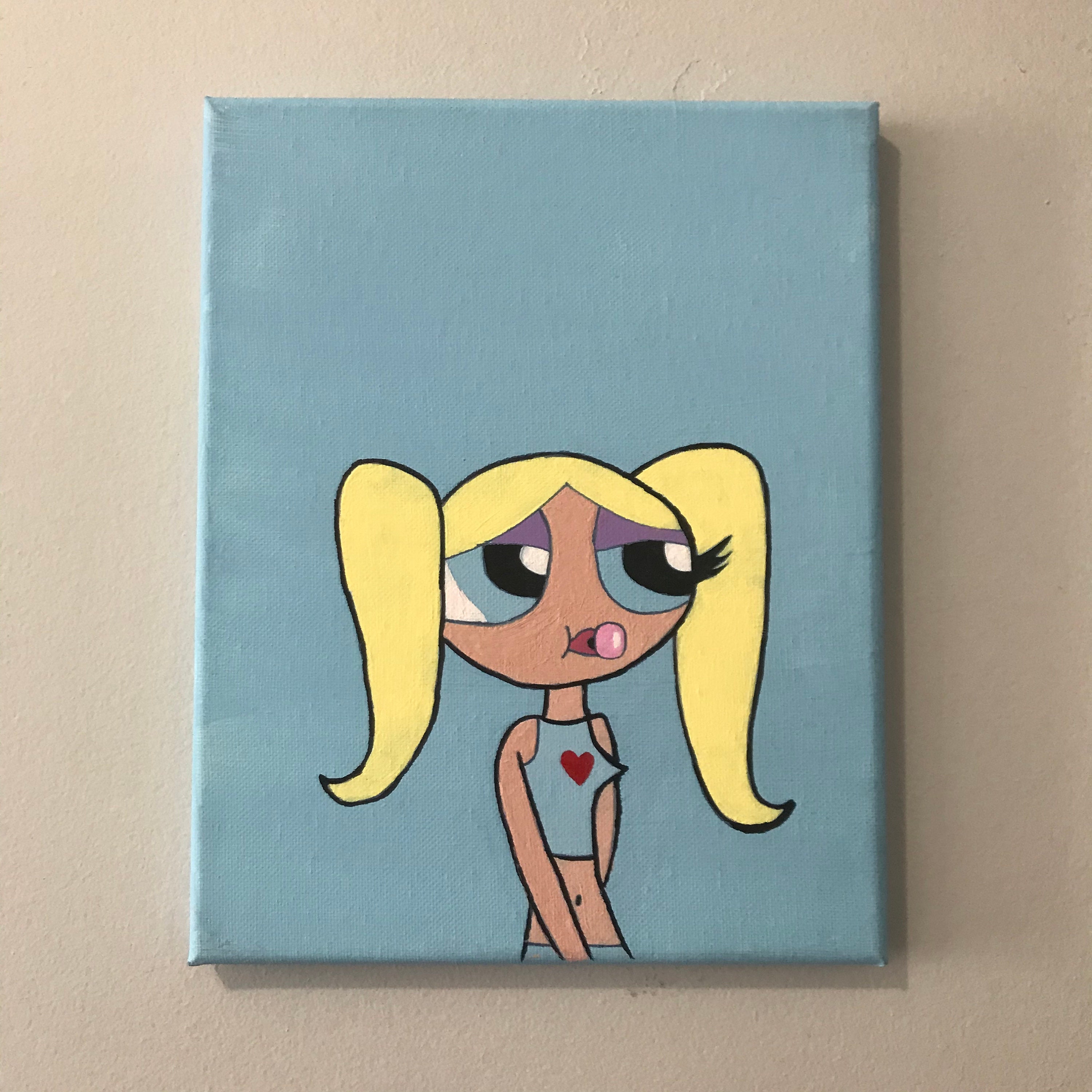 Bubbles Powerpuff Girls Acrylic Painting Etsy