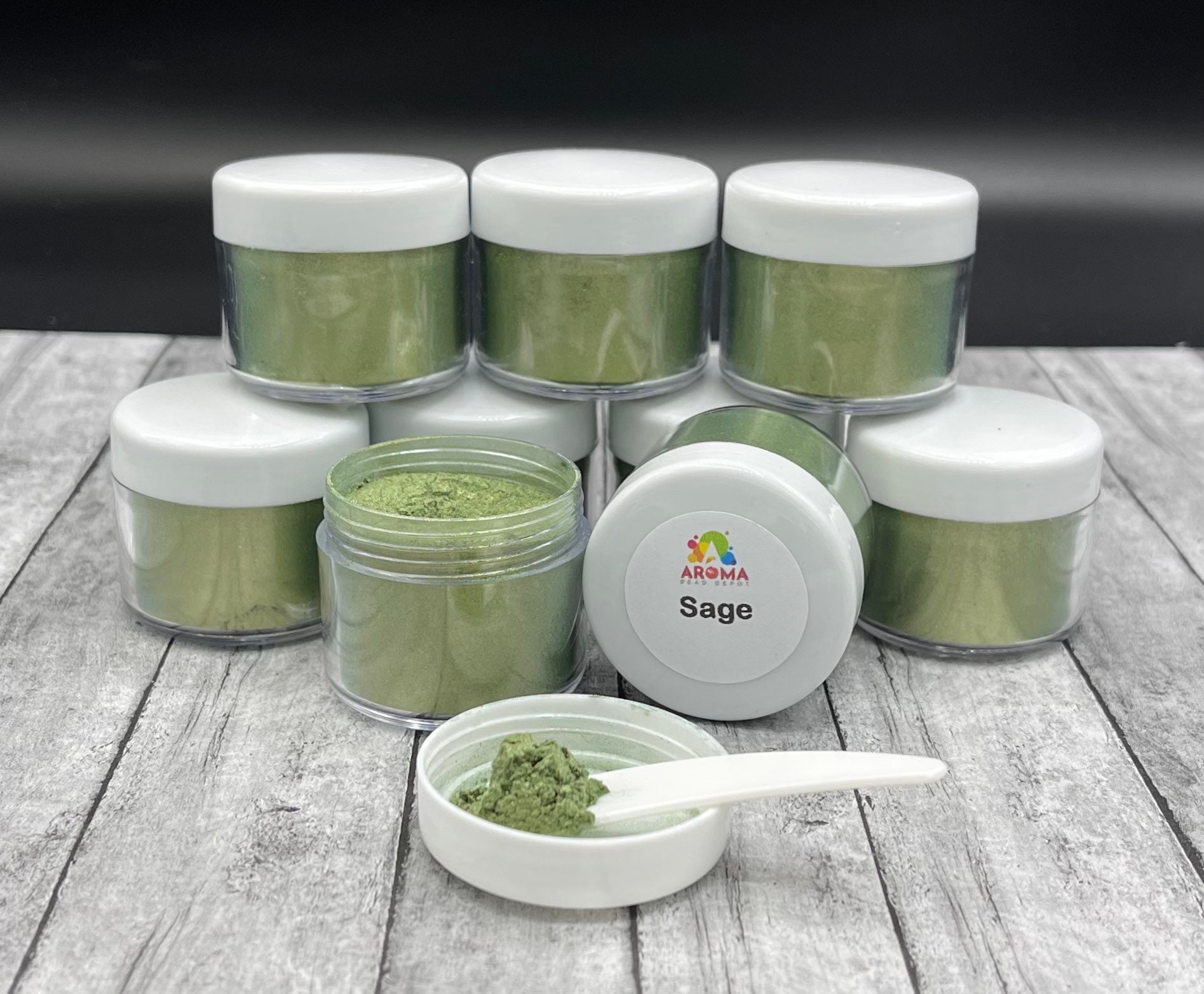 Sensible Sage Green 015 Mica Powder 3 GRAM JAR Soap Making Epoxy