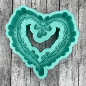 Barb Wire Heart Silicone Mold - Freshie Mold, Silicone Molds, Molds for Freshies, Aroma Bead Mold