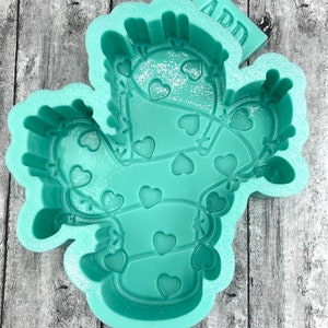 Heart Filled Cactus Mold - Freshie Mold, Silicone Molds, Molds for Freshies, Aroma Bead Mold