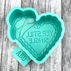 Heart Cowboy Hat Yep Still Single Mold - Freshie Mold, Silicone Molds, Molds for Freshies, Aroma Bead Mold
