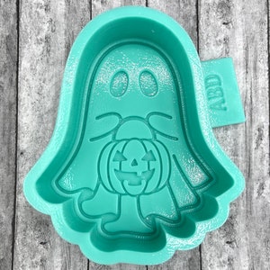 Ghost with Pumpkin Craft Mold, Car Freshies, Resin, Soap, Wax, Cement