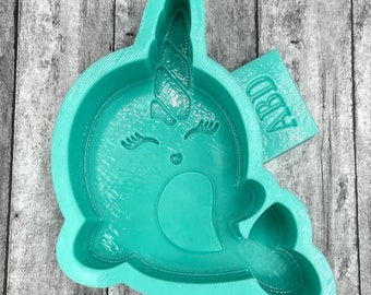 Narwhal Silicone Mold: 4" Freshie Aroma Bead Mold