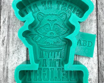 Delight Raccoon Silicone Mold: Car Freshie, Soap, Resin, Cement