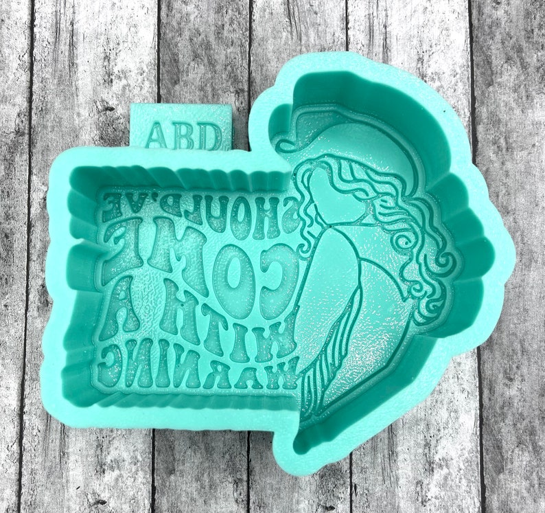 Cowgirl Silicone Mold: 'Should've Come With A Warning' - Car Freshie, Resin, Wax, Soap image 1