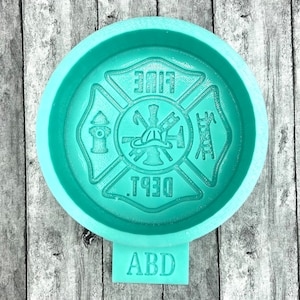 Firefighter Emblem Round 3.5” Silicone Mold